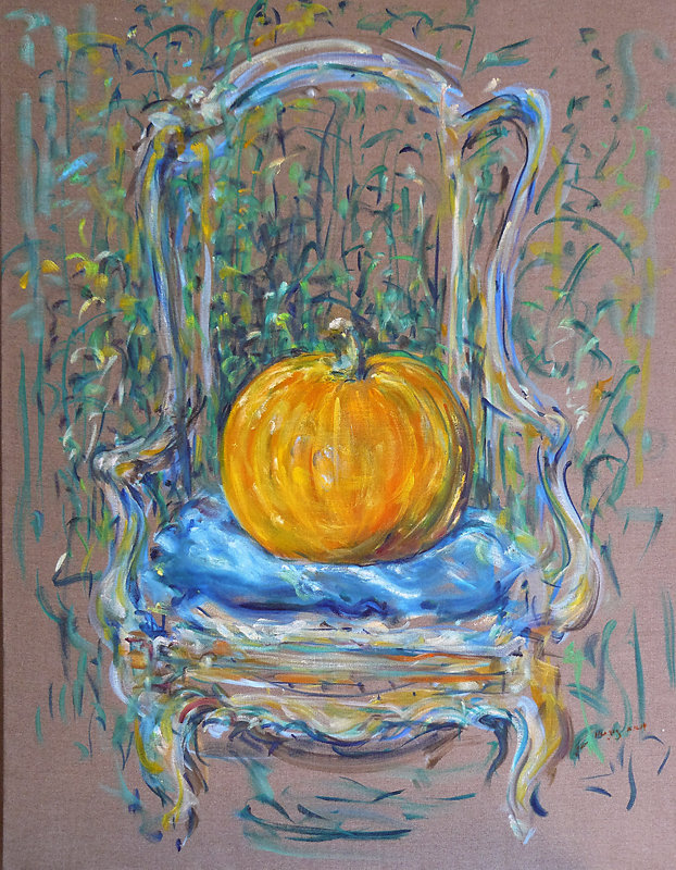 Pumpkin on Chair #1
